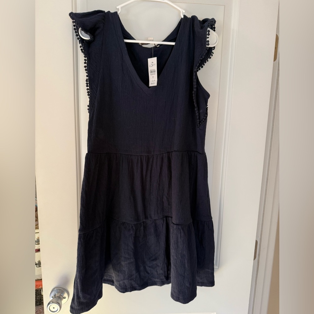 LOFT Navy blue Sleeveless Gauze Dress, size xs
